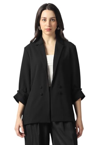 Women Black Solid Blazer