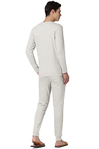 Peter England Men's T Shirt and Jogger Classic Pajama Set (PETSJGFSEM521506_Multi_L) Multicolour
