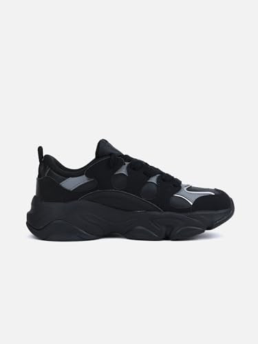 XTEP Black & Grey Colourblocked Retro Casual Shoes for Women -Euro 35