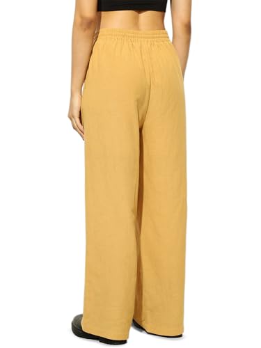 ONLY Women's Regular Fit High-Rise Mustard Pant
