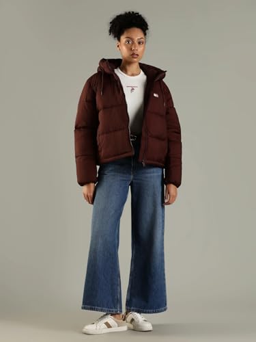 Tommy Hilfiger Women's A-Line Coat (F25JWOT039_Brown_M)