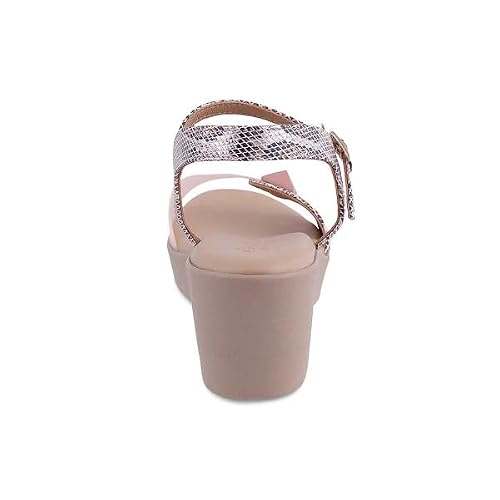 tresmode PYTHON Women's Heel Sandals Footwear Casual, UK 7 / EU 40 - Soft Comfortable Formal Office Fancy Shoe Wear (Pink)