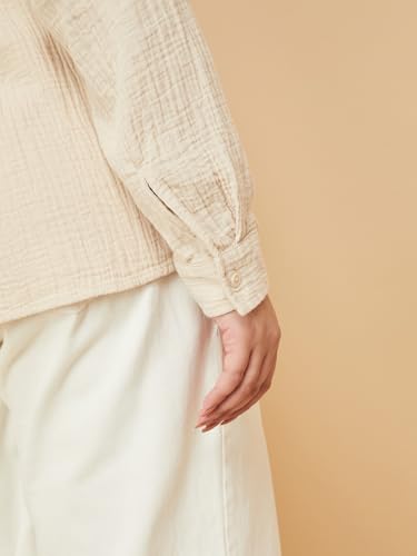 Max Women Textured Regular Fit Shirt (Beige_4XL)