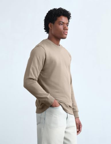 Flying Machine Brown Solid Cotton Regular Fit Men's Sweatshirt