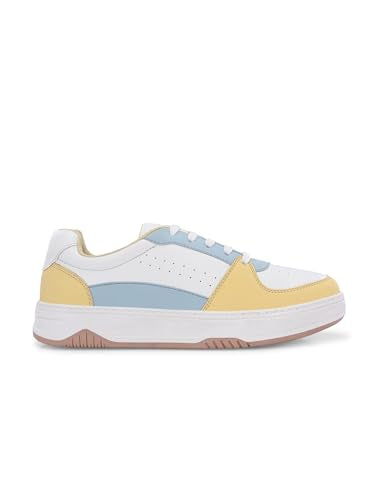 Centrino Women Casual Sneaker | Ultra Soft Cushion | Trendy & Lightweight Design | Low Top Flat Sole | Colorblock Sneakers | White Sneakers Girl Shoes 7612-5