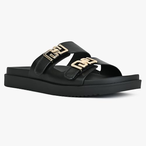 Aldo ALESSIE001 Black Slide Flat Sandals