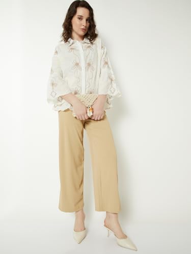 Max Women Ribbed Trousers (Beige_L)