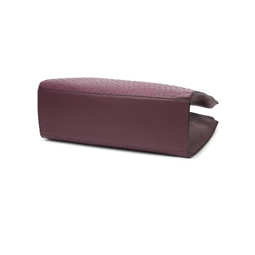 Caprese Britney Large 15.6 Laptop Compatible Tote Bag for Women | Animal Texture Faux Leather Shoulder Handbag | Spacious Office & Travel Bag | Dual Zipper & Magnetic Button Closure (Cherry Lacquer)