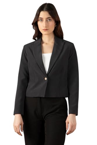 Women Black Solid Blazer
