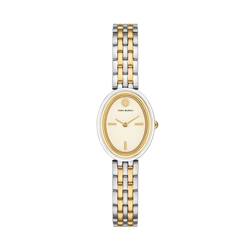 Tory Burch Women's Oval Stainless Steel Bracelet Watch, Two-Tone, Tory & Oval