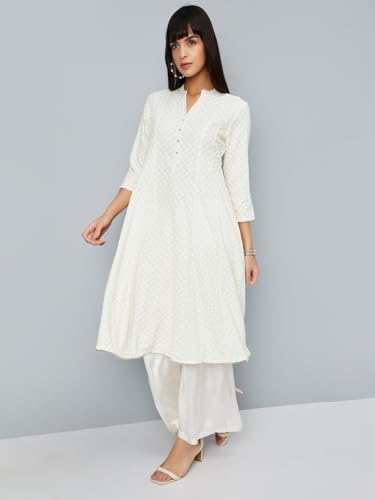 Max Women's Wool Regular Kurta (KALKUR52006_Off White