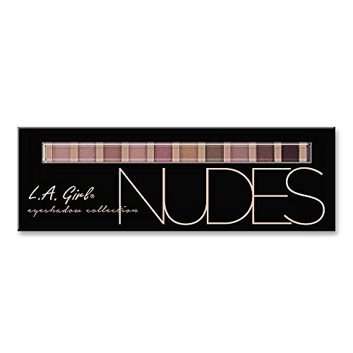 L.A Girl Eyeshadow Palette - 12 Shades, High Pigmented, Long Wearing & Easily Blendable, Matte, Shimmery & Metallic Finish, Beauty Brick Nudes - 12g