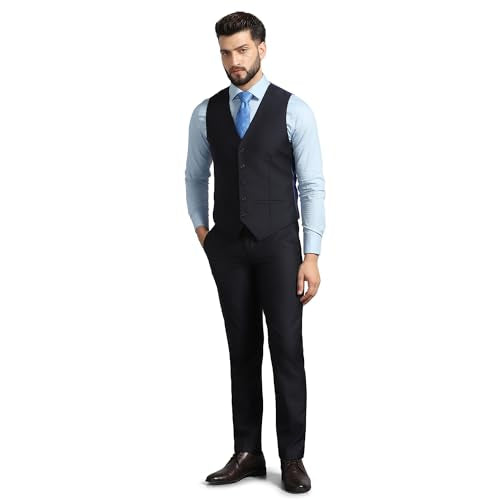 blackberrys Dobby Luxe Suits Notch Lapel in Slim FIT Blue