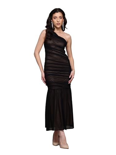 Label RITU KUMAR Black Aidette One Shoulder Dress