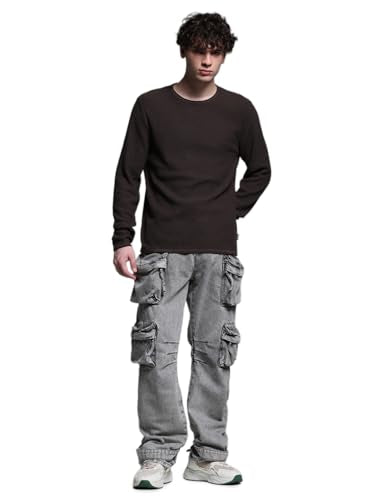 Jack & Jones Men Slim Fit Brown Sweater