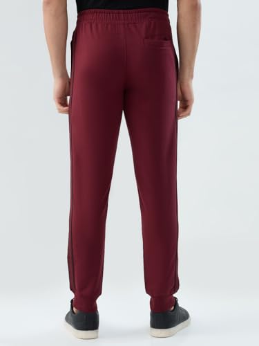 Park Avenue Men Slim Fit Solid Pattern Cotton Polyester Spandex Blend Flat Front Casual Jogger Pant