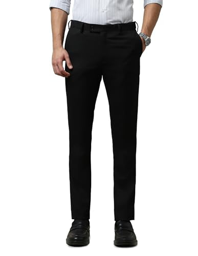 Arrow Men's Textured Dobby 1851 Trousers (ARAKTR2154_Black_32)