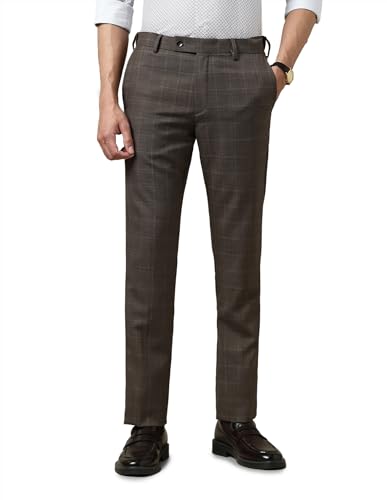 Arrow Men's Checked Twill 1851 Trousers (ARAKTR2190_Brown_38)