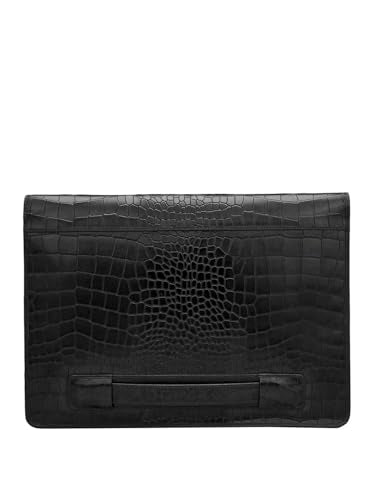 Da Milano Leather Laptop Bag for Men & for Women - Fits Upto 14" Laptop - Black