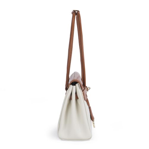 Lino Perros Ella Luxe Flap Beige Shoulder Bag