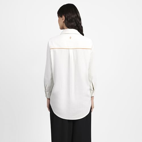 Skechers Women Oversized Printed Shirt White Top