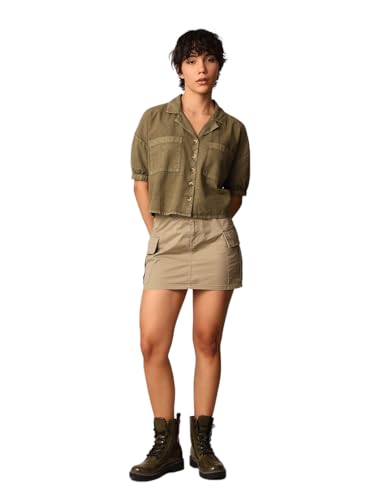 ONLY Women Boxy Olive Shirt
