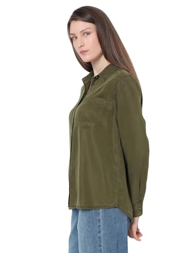 VERO MODA Womens Regular Fit Green Shirt