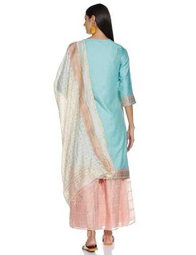 global desi Women's Polyester Suit-Dress Set (SS22GM2593PPKH_Powder Blue_XXL)