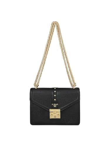 Da Milano Genuine Leather Black Shoulder Bag (00349A-OL) (Small)