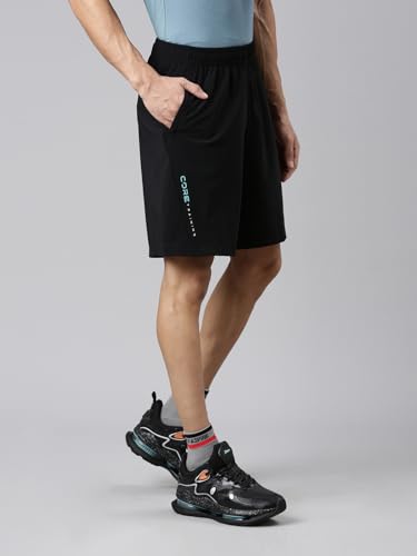 XTEP Black Knitted & Elastic Comfort Traning Long Shorts for Men -XL