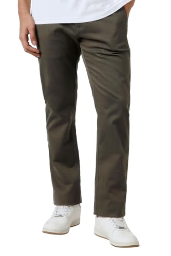 Men Brown Textured Slim Fit Trousers