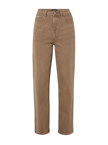 ONLY Women's Solid Straight Fit Mid-Rise Brown Jeans
