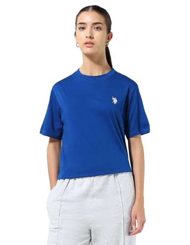 U.S. POLO ASSN. Women's Oversized Fit T-Shirt (UWAW25TSH304_Bright Blue