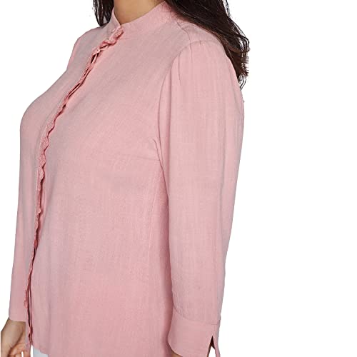 AND Women's Regular Shirt (SS22AS104TLR_Pink 18)