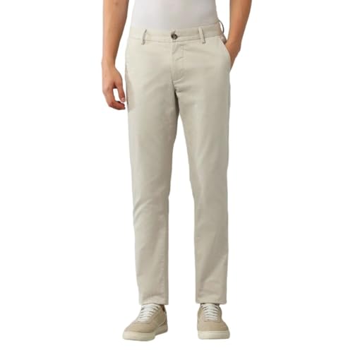 Arrow Men's Printed Slim Fit Acrylic Casual Trouser Beige