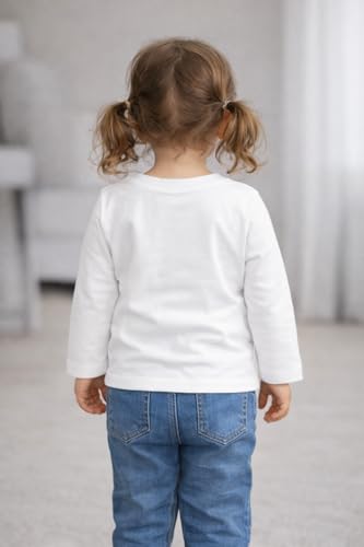 BODYCARE Round Neck Girls Tshirts White & Black Solid | 12-18 M