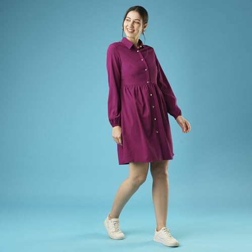 Globus Women Casual Dress (GS567333_Purple_L)