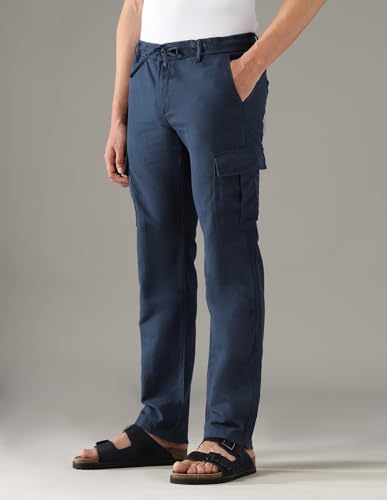 Arrow Sports Men's Mid Rise Spring Sorbet Cargos Navy