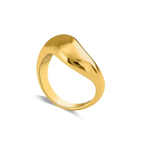 PALMONAS Magical Curve Gold Ring for Women (Size- 8) - Gift for Girls & Women