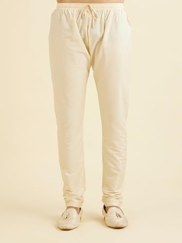 Manyavar Men's Cotton Printed Kurta Pyjama Set (Mustard,XL)