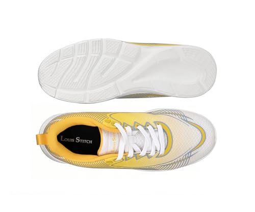 LOUIS STITCH Women’s Zest Yellow Lightweight Athleisure Sport Shoes | The Athleisure Series | Ultra-Lightweight Lace-Up Shoes for Women| Perfect for Casual, Gym & Travel Wear | LSLD-AT-RF02 | UK-4