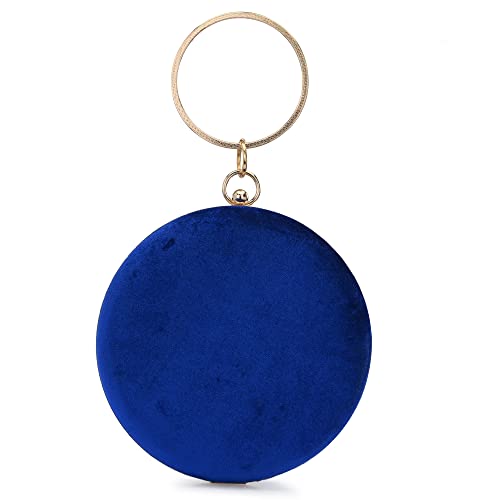 For The Beautiful You Blue Embroidered Women's Clutch (412)