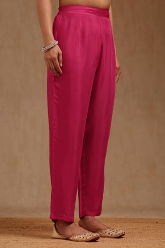 Soch Women's Dola Silk Salwar Suit Set (EWA5CD22235_Fuchsia