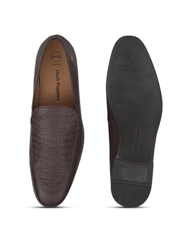 Hush Puppies Men's Casual Leather Slipon Shoes Brown (8 UK)