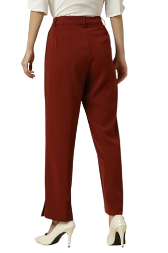 Allen Solly Women's Regular Casual Pants (AHTFWRGFD00720_Maroon