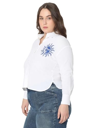 VERO MODA Curve Women Regular Fit White Shirt
