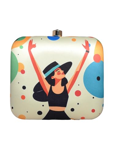 Artklim Cheerful Girl Portrait Printed Clutch