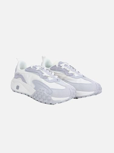 XTEP White & Grey Solid Marking Rubber Outsole 70's Sereis Retro Casual Shoes for Men -Euro 40