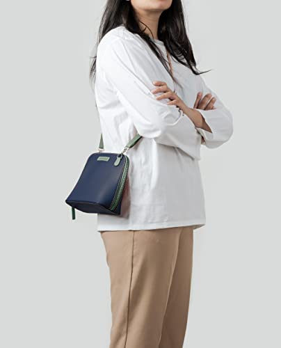 DailyObjects Trapeze Sling Crossbody Bag for Girls and Women | Made with Durable Vegan Leather Material | Carefully Handcrafted | Zip Closure | Adjustable and Detachable Straps | Multicolor