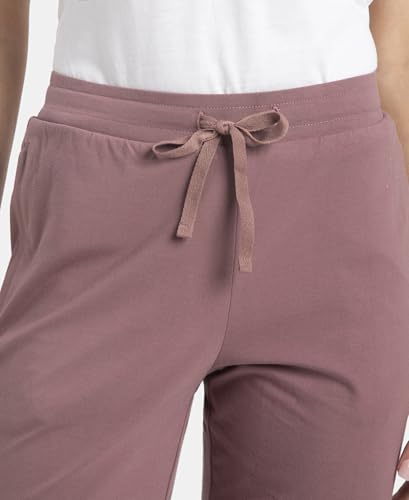 Jockey 1300 Women's Super Combed Cotton Elastane Stretch Slim Fit Capri with Side Pockets_Burnt Rose_S
